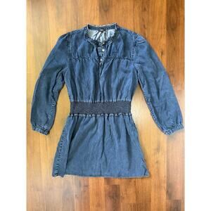 Rails Shawna Denim Chambray Dress Dark Vintage Wash Sz XL Boho Western Cowgirl